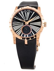 NEW Roger Dubuis Excalibur 18k Rose Gold Auto Black Dial Bracelet Watch DBEX0274