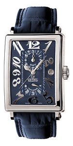 Gevril Men's 5023 Avenue of Americas Automatic Blue Dial Blue Leather Wristwatch