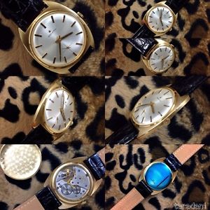 ZENITH STELLINA NOS 70'S NEW NEVER USED CASE 34 MM SOLID 18 KT GOLD MANUAL WIND