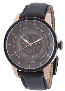 Gevril Men's 2004 Columbus Circle Automatic Limited Edition Leather Date Watch