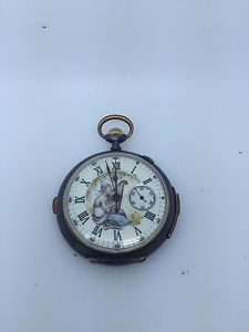 Rare vintage Quarter Repeater Chronograph Pocket Watch 50 mm