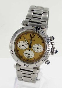 CARTIER PASCIÀ CRONOGRAFO DATE OROLOGIO DA UOMO ACCIAIO NP:6250