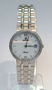 Festina Saphir 18k White Gold Diamond Ladies Watch 59.4g EXC CONDITION