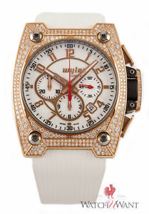 Pre-Owned Wyler Code-R Chronograph 18k Rose Gold Factory Diamonds
