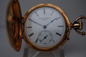 ANTIQUE 18K SOLID GOLD  DAVID MAGNIN  POCKET  WATCH  MOVEMENT