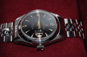 VINTAGE  RARE TUDOR 7944  PRINCE OYSTERDATE  1950's BLACK WAFFEL DIAL