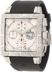 Edox Men's 01108 3PB AIN Classe Royale Automatic Chronograph Black Leather Watch