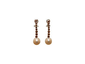 Orecchini perle e diamanti brown