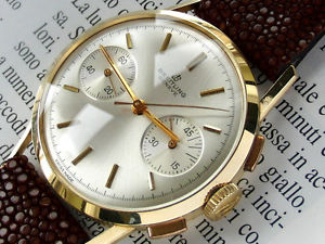SPLENDIDO CRONOGRAFO BREITLING ORO 18K 1960 MOVIMENTO VENUS RECENT. REVISIONATO