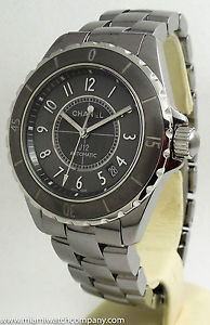 New Ladies Chanel "J-12" Watch - Grey Ceramic / Auto / Date - Factory Box & Cert