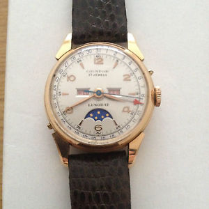 Ladies Orator ' Moonphase'  Triple Date / Calendar 18K  Gold Watch..