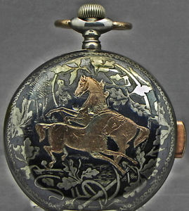 An 18 Size, 15J, Niello, 50mm Hunting Cased, Quarter Hour Repeater Pocket Watch!