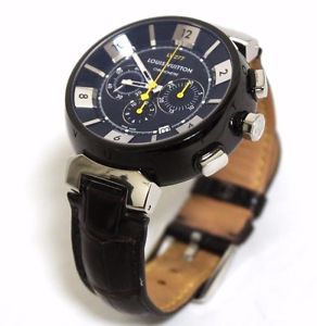 Auth LOUIS VUITTON Tambour Men Automatic model Q114K Analog Chrono (180222)