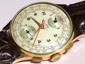 CRONOGRAFO BREITLING ORO ROSA 18K MOVIM. VENUS CAL 170 RUOTA A COLONNE SPLENDIDO