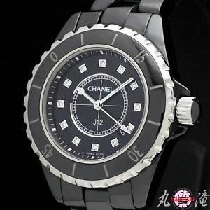 CHANEL Chanel J12 black ceramic 12P Diamond 33mm Ladies Quartz