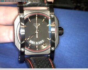 VISCONTI MENS NEW WATCH UP TO DATE JEWELRY LEATHER STRAP W FREE WATCH WINDER