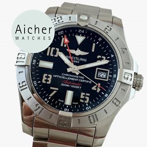 Like New Breitling Avenger II 2 GMT ref. A32390 Black Automatic Dial Watch Full