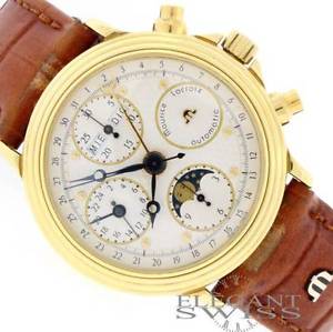 Maurice Lacroix 18K Yellow Gold Moon-phase Calendar ML66 7751 Mens Watch, RARE!