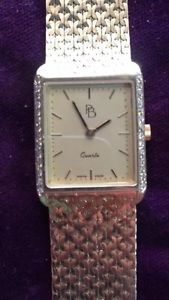 PB PAUL BREGUETTE Swiss 14KT Gold 585 Mens Watch With Diamonds!