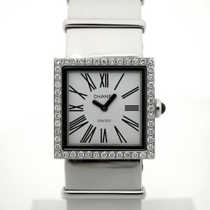 Auth Chanel Mademoiselle Women's Quartz SS&Diamond 146728