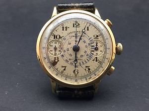 SUPERB LOWENTHAL CHRONOMETRE RATTRAPANT GOLD ORO 18K CAL. L. HAHN, 40s