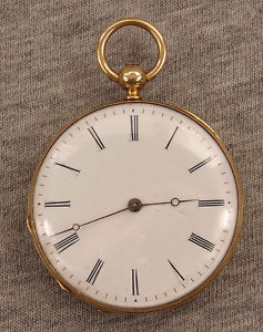 ANTIQUE 'F. VACHERON CYLINDRE HUIT RUBIS' SWISS MADE 18K ROSE GOLD POCKET WATCH