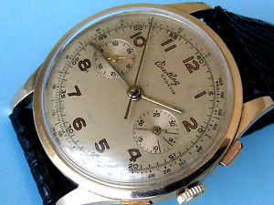 CRONOGRAFO BREITLING CADETTE ORO ROSA MASSICCIO 18K CALIBRO VENUS 188 VINTAGE