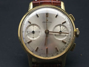 SUPERB VINTAGE ZENITH STELLINA GOLD ORO 18K CHRONOGRAPH  CAL. 146 DP