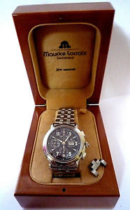 Maurice Lacroix Masterpiece Croneo Herrenarmbanduhr Schwarz mit Edelstahlband