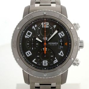 Auth HERMES Clipper Chronograph Men's Automatic SS&Titanium 140738