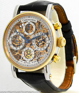 Men's Chronoswiss "Opus Chronograph" Watch S/S - 38mm Case Size