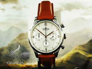 Fortis Tycoon Chronograph a.m. Automatic Watch, DD2020, Silver, Leather strap