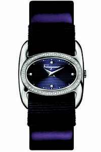 Ferragamo Women's FIE040015 VARINA Diamonds Purple Leather Wristwatch