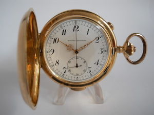 Heures Repetition Quarts Chronographe 585 Rosegold, 585/1000 Au, ca 1900.