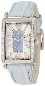 Gevril Women's 7247NE Avenue of Americas Mini Diamond Blue Leather Wristwatch