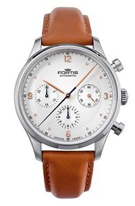 Fortis Men's 904.21.12 L.08 Tycoon Chronograph a.m. Automatic Tan Leather Watch