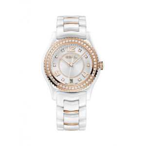 NEW Ebel X-1 18K Rose Gold & Ceramic Diamond Women's Watch 1216116