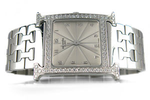 Hermès H Hour HH1.530.271/4805 Stahl Quarz Brillantbesatz [BRORS 12167]