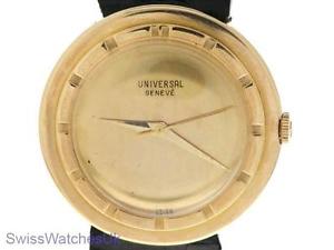 UNIVERSAL GENEVE VINTAGE 18 K ROSE GOLD MENS MECHANCIAL WATCH