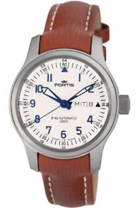 Fortis Men's 645.10.12 L.08 B-42 Flieger Automatic Beige Leather Date Wristwatch
