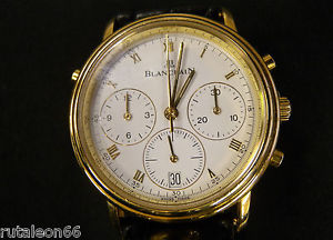Vintage BLANCPAIN VILLERET 18Kt gold RATTRAPPANTE chronograph. Cal. 1186