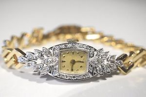Breathtaking Gotham Watch Co Platinum & 14k Diamond Ladies Watch Vintage/Antique