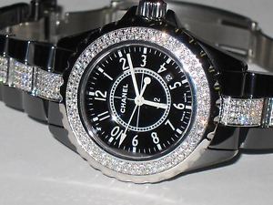 Womens Chanel J12 Ceramic *** Diamonds Everywhere ***