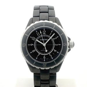 Auth CHANEL J12 Black Ceramic Men's Automatic 149673