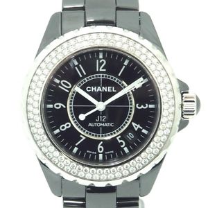 Auth CHANEL J12 Ceramic&Diamond Men's Automatic 147628
