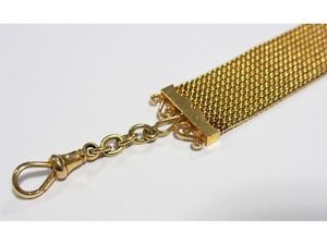 ABSOLUTELY BEAUTIFUL 18CT GOLDMESH LINK WATCH FOB,STAMPED HARRODS,WITH ORIG BOX