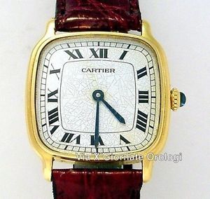 Cartier Lady Oro Giallo Vintage Carica Manuale Cinturino Pelle