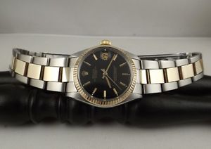 Rolex Datejust Boy ref. 6827 Mid size acciaio oro anno 1976 oyster dial black