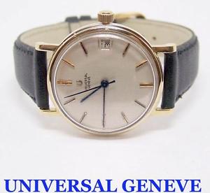 Vintage 14K UNIVERSAL GENEVE Mens Polerouter AUTOMATIC Watch EXLNT* SERVICED