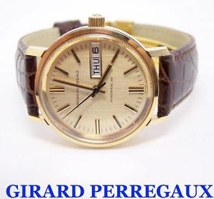 Solid 18K GIRARD PERREGAUX DAY DATE Mens Automatic Watch c.1970s* EXLNT SERVICED